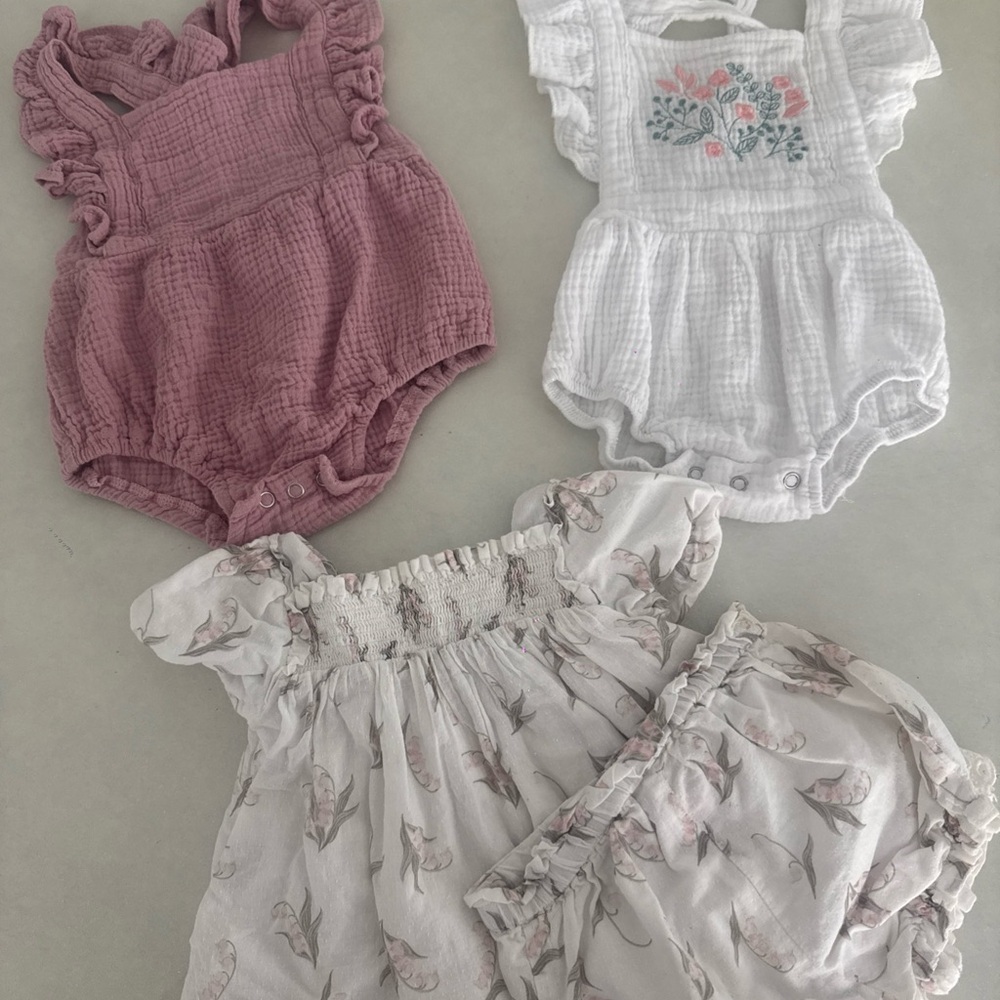 Charming Kids Dress Set in Pink and White